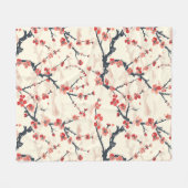 Elegantes Cherry Blossom Nahtloses Muster (5) Fleecedecke (Vorderseite (Horizontal))