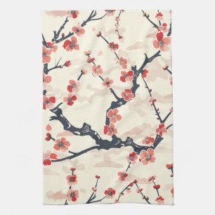 Elegantes Cherry Blossom Nahtloses Muster (5) Geschirrtuch