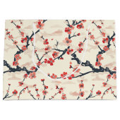 Elegantes Cherry Blossom Nahtloses Muster (5) Große Geschenktüte (Vorderseite)