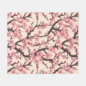 Elegantes Cherry Blossom Nahtloses Muster (6) Fleecedecke (Vorderseite (Horizontal))