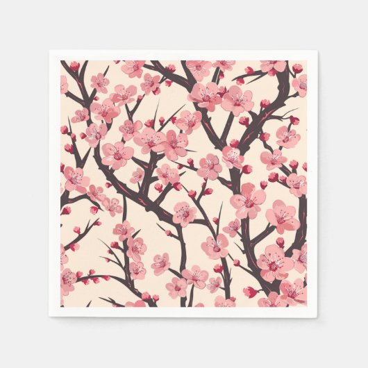 Elegantes Cherry Blossom Nahtloses Muster (6) Serviette (Vorderseite)