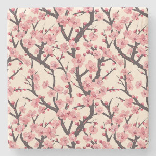 Elegantes Cherry Blossom Nahtloses Muster (6) Steinuntersetzer