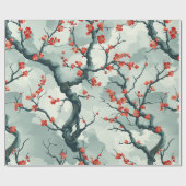 Elegantes Cherry Blossom Nahtloses Muster (7) Geschenkpapier (Flach)