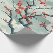 Elegantes Cherry Blossom Nahtloses Muster (7) Geschenkpapier (Ecke)