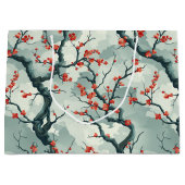 Elegantes Cherry Blossom Nahtloses Muster (7) Große Geschenktüte (Vorderseite)