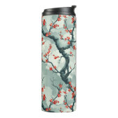 Elegantes Cherry Blossom Nahtloses Muster (7) Thermosbecher (Nach links gedreht)