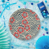 Elegantes Cherry Blossom Nahtloses Muster (8) Pappteller (Party)