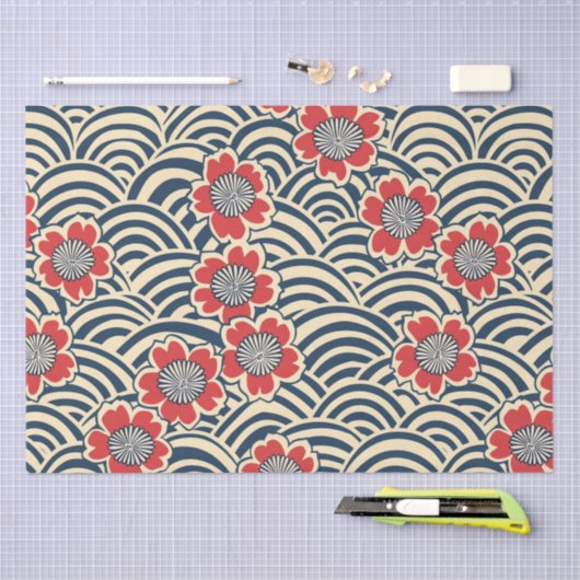 Elegantes Cherry Blossom Nahtloses Muster (8) Seidenpapier (Handwerk)