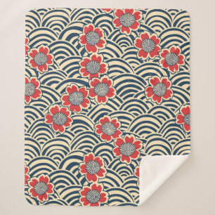 Elegantes Cherry Blossom Nahtloses Muster (8) Sherpadecke