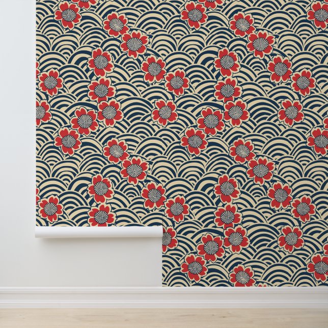 Elegantes Cherry Blossom Nahtloses Muster (8) Tapete (Anwendung)