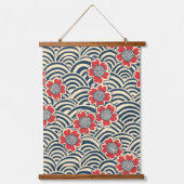 Elegantes Cherry Blossom Nahtloses Muster (8) Wandteppich Mit Holzrahmen (Vorderseite)