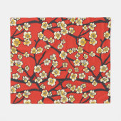 Elegantes Cherry Blossom Nahtloses Muster (9) Fleecedecke (Vorderseite (Horizontal))