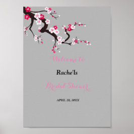 Elegantes Cherry Blossom Rosa Brautparty Poster
