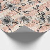Elegantes Cherry Blossom Sakura - Rosa & Weiß Geschenkpapier (Ecke)