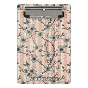 Elegantes Cherry Blossom Sakura - Rosa & Weiß Mini Klemmbrett