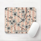 Elegantes Cherry Blossom Sakura - Rosa & Weiß Mousepad (Mit Mouse)