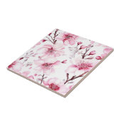 Elegantes Cherry Blossom Wasserfarbenes Muster Fliese (Seite)
