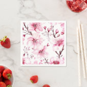 Elegantes Cherry Blossom Wasserfarbenes Muster Serviette (Beispiel)