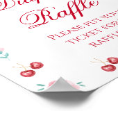 Elegantes Cherry Floral Diaper Raffle Poster (Ecke)