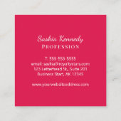 Elegantes Cherry Red Script Beruflich Monogram Quadratische Visitenkarte (Rückseite)