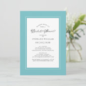 Elegantes Chic Aqua Wedding Brautparty Einladung (Stehend Vorderseite)