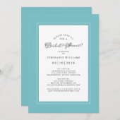 Elegantes Chic Aqua Wedding Brautparty Einladung (Vorne/Hinten)