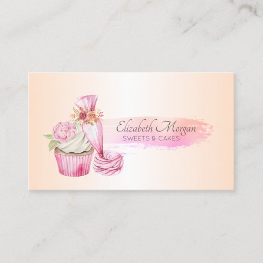 Elegantes Chic Bakery Tool Rohrleitungstasche Blum Visitenkarte (Vorderseite)