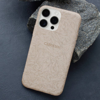 Elegantes Chic Beige Motif mit kundenspezifischer iPhone 16 Pro Hülle