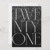 Elegantes Chic Black 21. Geburtstag Party Einladung (Rückseite)