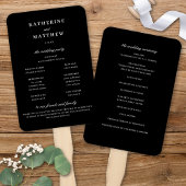 Elegantes Chic Black Wedding Ceremony Programm Fächer