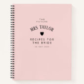 Elegantes Chic Blush Brautparty Rezept Notizblock (Vorderseite)