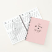 Elegantes Chic Blush Brautparty Rezept Notizblock (Innenseite)