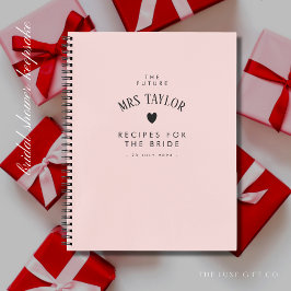 Elegantes Chic Blush Brautparty Rezept Notizblock