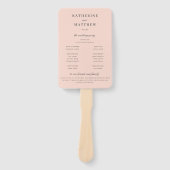 Elegantes Chic Blush Pink Hochzeitsfeierprogramm Fächer (Vorderseite)