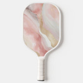 Elegantes Chic Blush Pink Monogramm Pickleball Schläger (Rückseite)