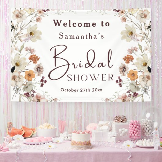 Elegantes Chic Boho Rustic Wildblume Brautparty Banner (Party)