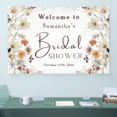 Elegantes Chic Boho Rustic Wildblume Brautparty Banner (Messe)