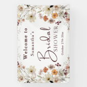 Elegantes Chic Boho Rustic Wildblume Brautparty Banner (Vertikal)