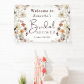 Elegantes Chic Boho Rustic Wildblume Brautparty Banner (InSitu)