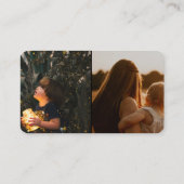 Elegantes Chic Burgundy Blumenmuster 3 Fotos Visitenkarte (Rückseite)