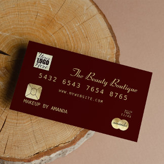 Elegantes Chic Burgundy Gold Luxury Credit Card Lo Visitenkarte