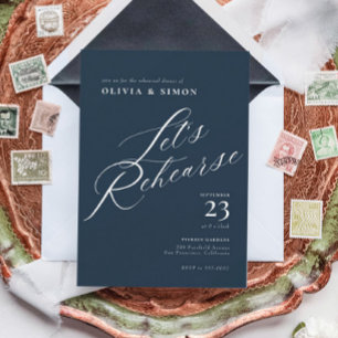 Elegantes Chic Calligraphy Probe Dinner Einladung