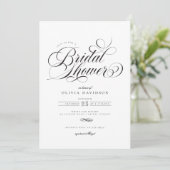 Elegantes Chic Calligraphy Script-Brautparty Einladung (Stehend Vorderseite)