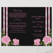 Elegantes Chic Corner Rose Bouquet Hochzeitsprogra (Vorderseite)