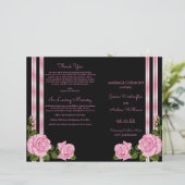 Elegantes Chic Corner Rose Bouquet Hochzeitsprogra (Stehend Vorderseite)