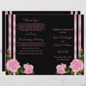 Elegantes Chic Corner Rose Bouquet Hochzeitsprogra (Vorne/Hinten)