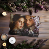 Elegantes Chic Custom Wedding Foto Dankeschön Card Dankeskarte