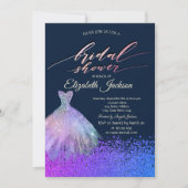 Elegantes Chic Diamonds Dress Brautparty Einladung (Vorderseite)