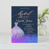 Elegantes Chic Diamonds Dress Brautparty Einladung (Stehend Vorderseite)