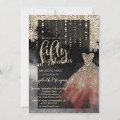 Elegantes Chic Dress 50. Geburtstagsparty Einladung (Vorderseite)